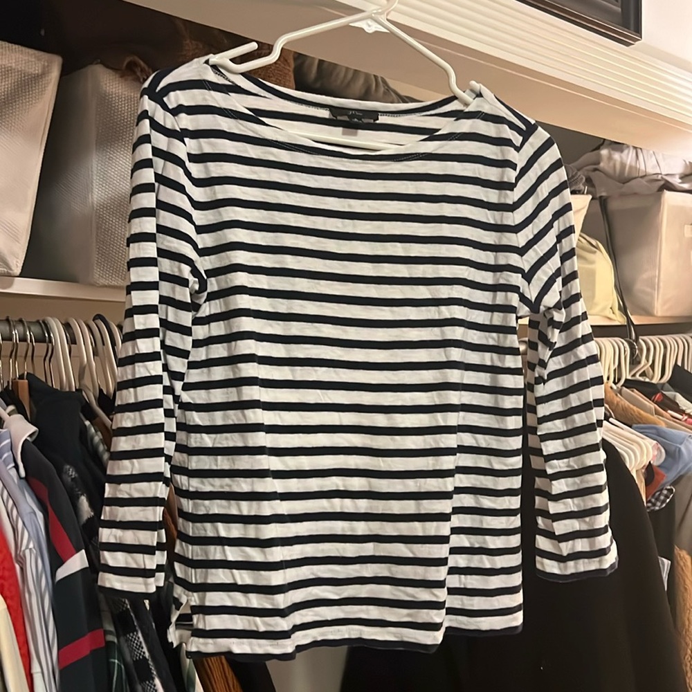 J.Crew Navy and white striped tee